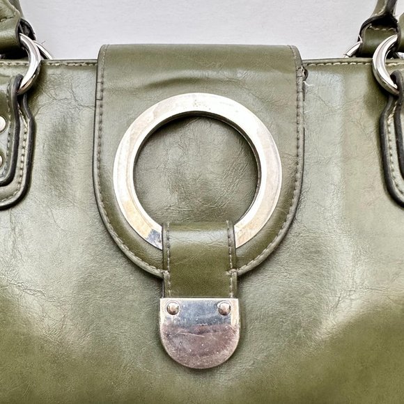 VTG Hillard & Hanson Vinyl Handbag Purse Double Handle Strap Bag Magnet Closure - Picture 5 of 16